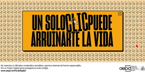 La directora de la Agencia, Mar España, presenta la campaña ‘Un solo clic puede arruinarte la vida’ para alertar de los riesgos de difundir contenidos sexuales o violentos