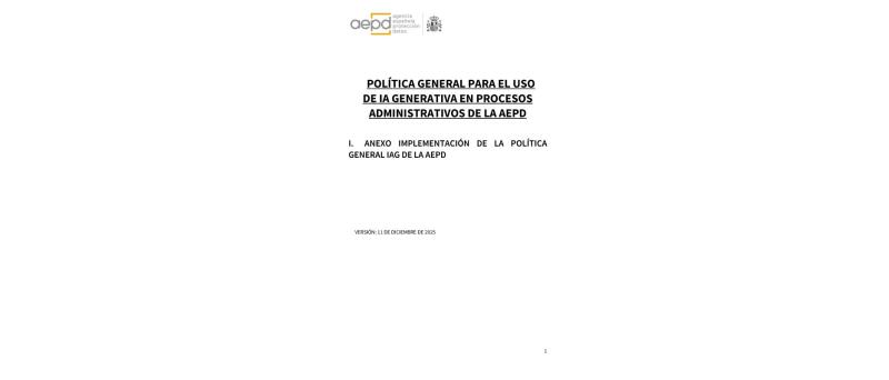 Anexo implementación de la Política General IAG de la AEPD